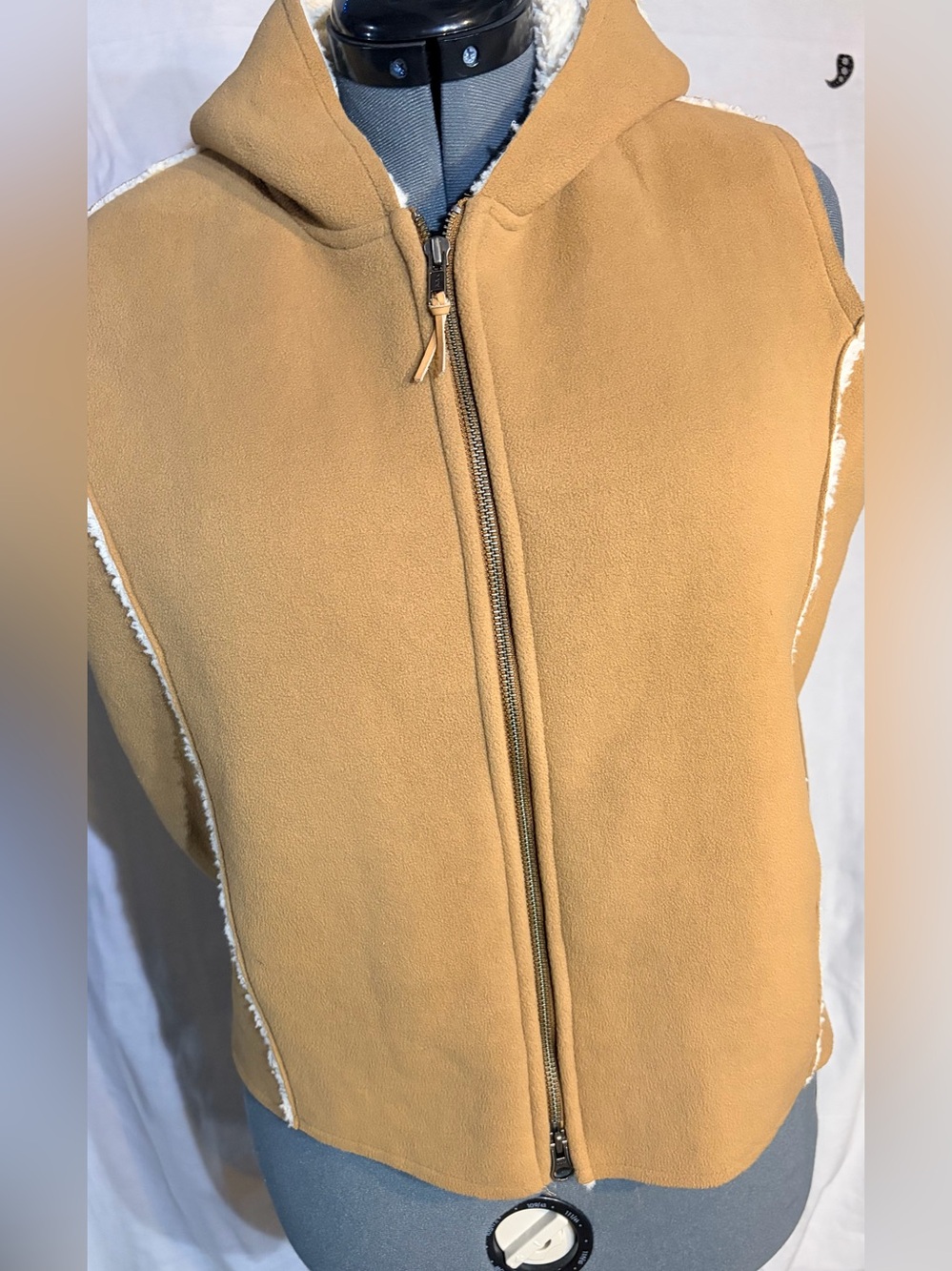 VTG Ralph Lauren Women’s Tan Sherpa-Lined Jacket Large